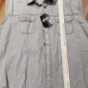 Guide GEAR Mens Sleeveless Shirt 2XL 100% Cotton Button Up hunting fishing